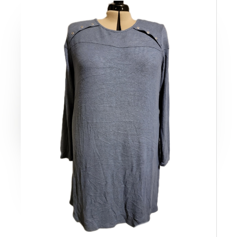 🔖👉🎉NWT🎉Market & Spruce Oversized Long Sleeve Sweater Dress Blue Sz 2x
